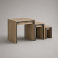 Lot de 3 tables basses gigognes rectangulaires en MDF et acier noir – 60 × 40 × 60 cm, 45 × 35 × 45 cm et 30 × 30 × 30 cm