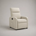 Fauteuil relax manuel inclinable à dossier haut en polyester écru, 71 × 88 × 105 cm