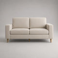 Canapé fixe 2 places en tissu beige clair, 160 × 82 × 85 cm